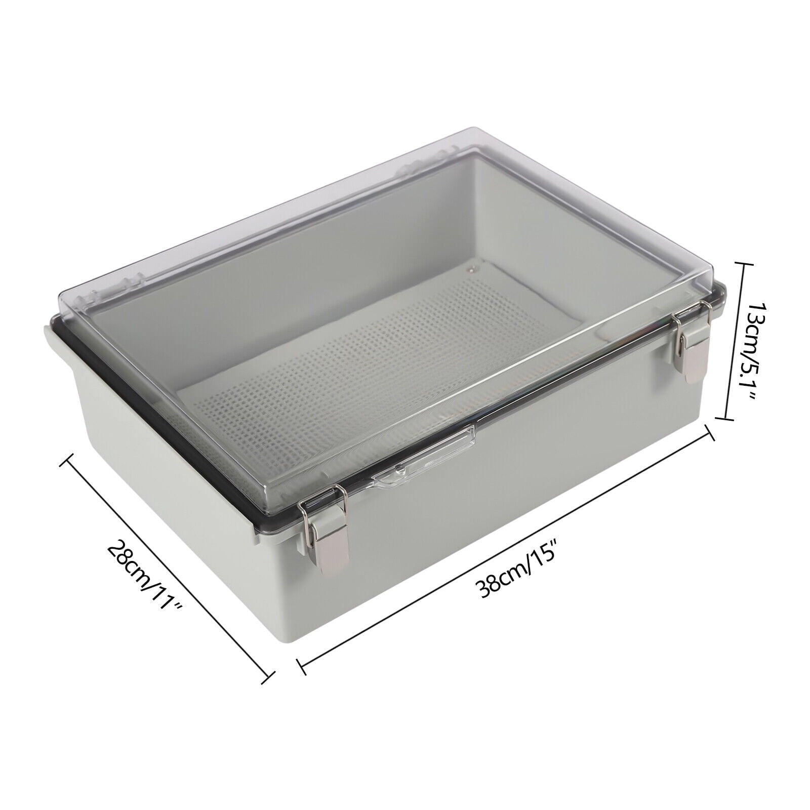 Clear Enclosure Wall Mount Hinged Cover Stainless Steel Latch Junction Box