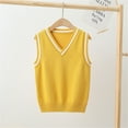 thumbnail image 2 of Ruyang Boys Girls School Knitted Sweater Vest Sleeveless V Neck Knit Vest Warm Knitwear Fall Winter Pullover Waistcoat, 2 of 9