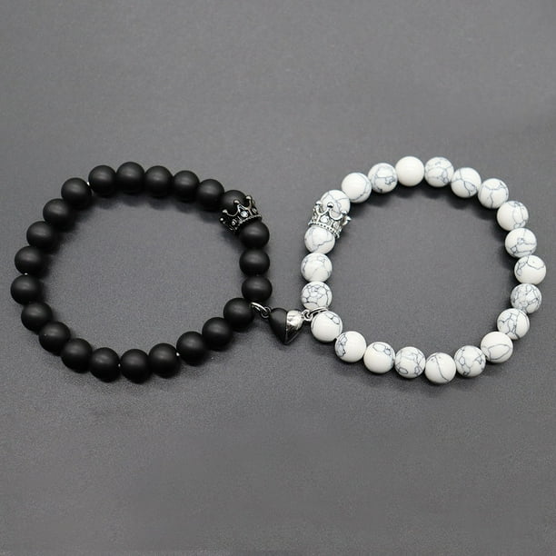 Joyas y relojes, accesorios, joyería, pulseras, pulseras, pulseras magnéticas de corazón con cuentas naturales para hombres y mujeres, joyería elástica, pulsera, pulsera