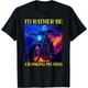 thumbnail image 1 of Id Rather Be Cranking My Hog - Camiseta de esqueleto para motocicleta, 1 of 2