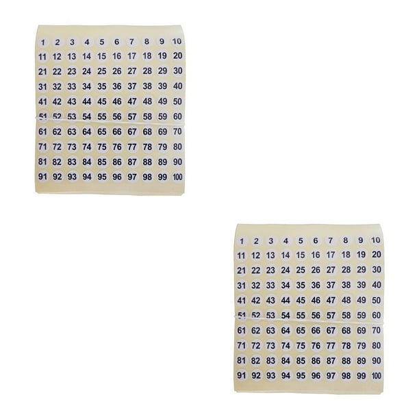 Kearding Paquete de 100 pegatinas de números consecutivos, suministros de organización de almacenamiento de inventario autoadhesivos, negro sobre blanco tipo 1 2Conjunto