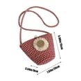 thumbnail image 3 of Women's Flower Woven Beach Bag, Sunflower Mobile Phone Tote, Lightweight Summer Vacation Purse, Multi-Color Options, 20x15x9cm, 3 of 7