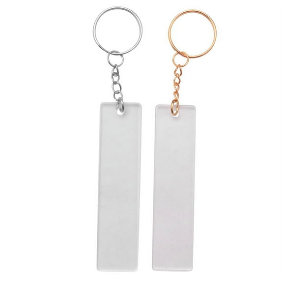 150Pcs Acrylic Keychain Blank with Rings for Vinyl, Clear Key Chains Rectangle Acrylic Blanks for DIY Crafts and Project