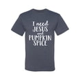 thumbnail image 2 of Wild Bobby, I Need Jesus & Pumpkin Spice Inspirational/Christian Men Graphic Tee, Vintage Heather Blue, 4X-Large, 2 of 6