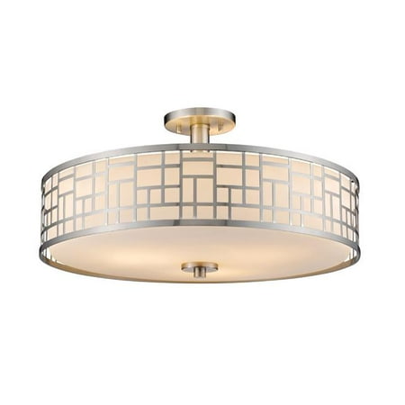 10.5 Inch Semi Flush - 20.5 x 10.5 in. Elea Brushed Nickel Semi Flush Mount