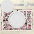 thumbnail image 3 of Ambesonne Pink Place Mats Set of 4, Blushy Fashion Abstract Lines, Standard Size, Blush White Dark Grey, 3 of 5