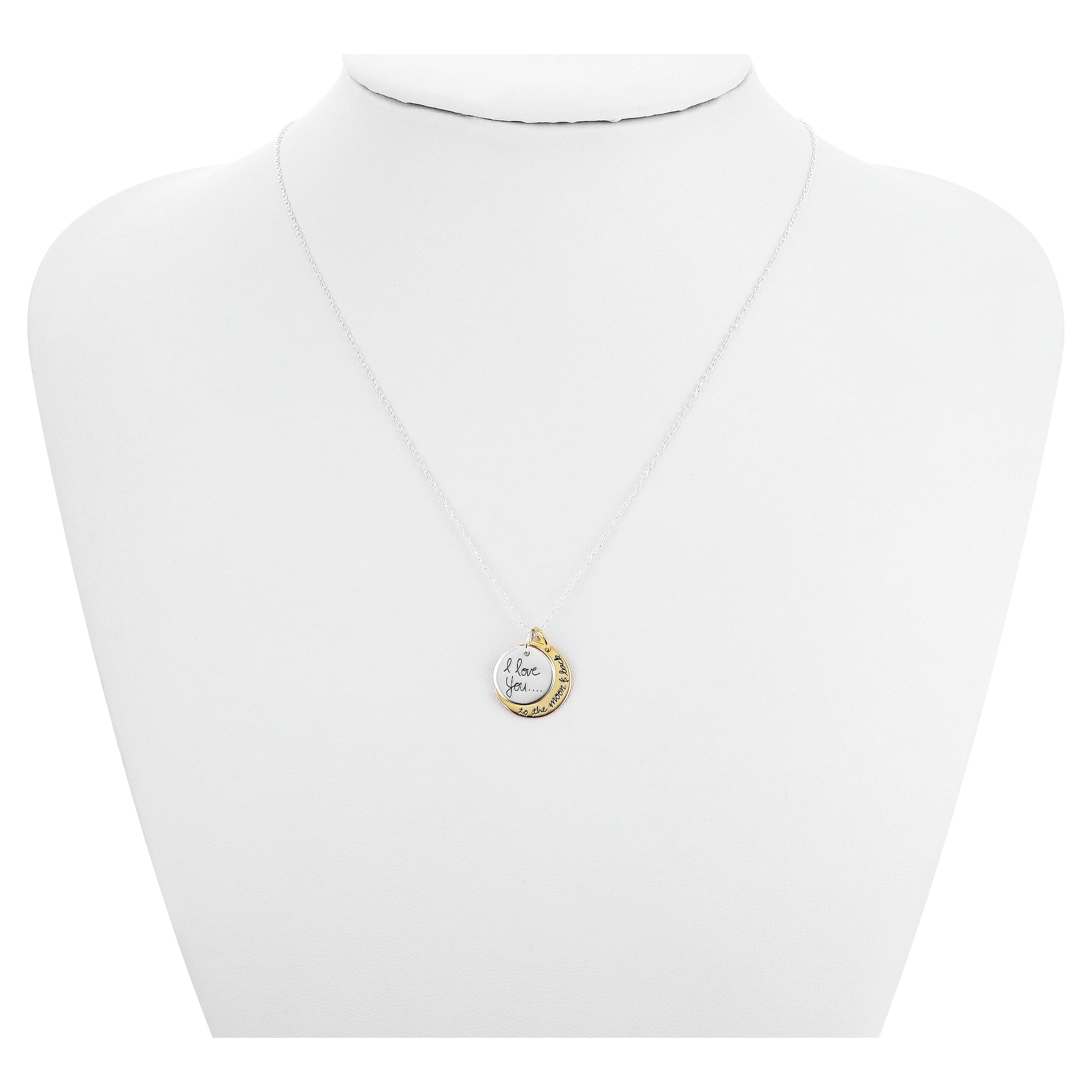 Believe by Brilliance Women's Gold Plated and Sterling Silver "I Love You to the Moon & Back" Necklace