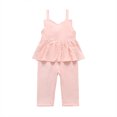 thumbnail image 2 of Visland Infant Toddler Baby Girl Romper Bodysuit Onesie V Neck Sling Jumpsuit Daily Wear, 2 of 8