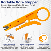 Professional RJ45 Pass-Through Crimp Tool Kit - All-in-One Network Repair Set for Cat5/Cat5e/Cat6 - Includes Tester, Stripper, Connectors