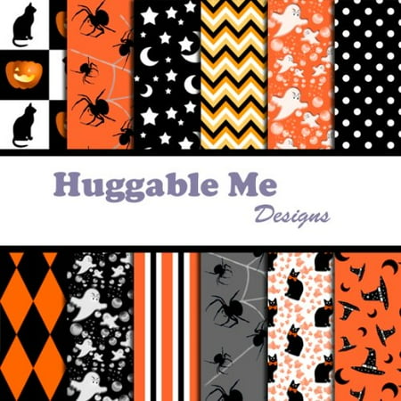 Halloween Scrapbook Paper on CD, 12 Designs of digital scrapbook paper on CD By Huggable Me Designs