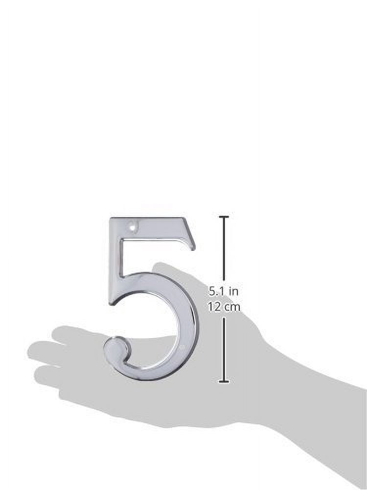 Baldwin 90675260 75# 5 House Number, Bright Chrome