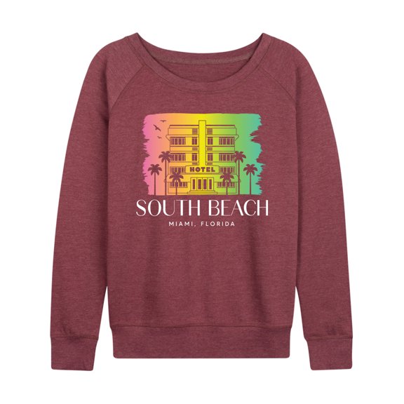 Instant Message - South Beach Florida - Women's Lightweight French Terry Long Sleeve Shirt