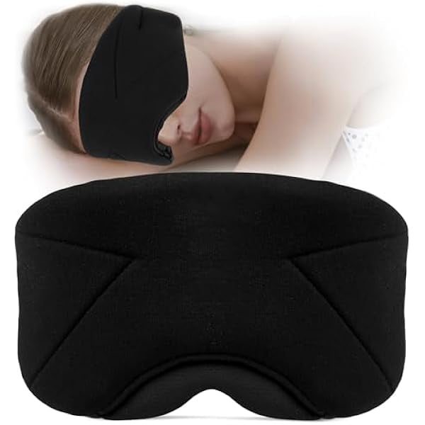 wonima11 TOPOINT Sleep Mask Eye Mask Blackout with Soft Bamboo Cotton and Cooling Breathable for Side Sleepers Women Men for Travel Meditation, Jet