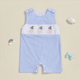 thumbnail image 2 of Baby Onesies Boy Cartoon Embroidery Print Sleeveless Romper Jumpsuit Newborn Summer Overall Outfit, 2 of 8