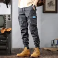 thumbnail image 2 of Pantalones de hombre de trekking ajustados para pesca, pantalones cargo para hombre, senderismo, exterior, otoño, algodón de alta calidad, sueltos, estilo coreano, largos, 2 of 5