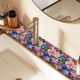 thumbnail image 2 of Yayeee Faucet Mat for Kitchen Sink 30" Diatomite Long Splash Guard Pad, Vibrant Pink Floral Pattern, 2 of 7