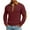 Wine, variant on Men's Textured Sweatshirt Casual Trendy Color Block Turn-Down Collar 1/4 Button-Down Elbow Patches Heavyweight Long Sleeve Outdoor Sport Pullover Top Khaki M