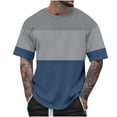 thumbnail image 2 of Big and Tall T Shirts for Men S-5X Plus Size Short Sleeve Tshirts Shirt Crewneck Casual Pullover Color-Block Basic Going Out Loungewear Tops, 2 of 5