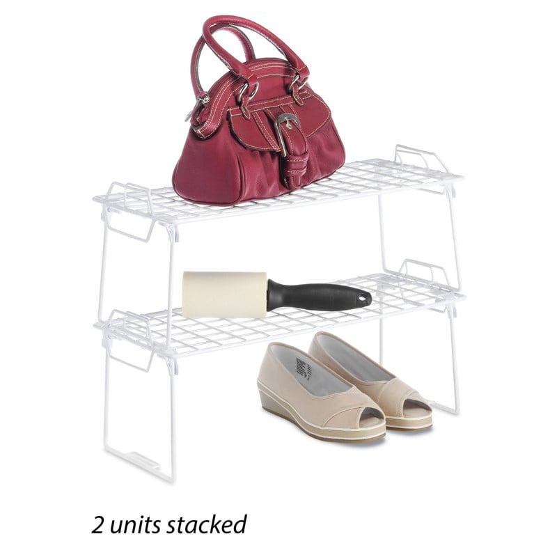 Whitmor 7in H x 18in W x 7in L White Metal Stackable Shelf