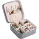 thumbnail image 1 of Joyero de Viaje, 10 x 10 x 5 cm Pequeño Joyero para Mujer Joyero de Cuero PU Organizador de Joyas Regalo del Día de la Madre para Anillos Pendientes Collar (Gris) ACTIVE Biensenido a ACTIVE, 1 of 5