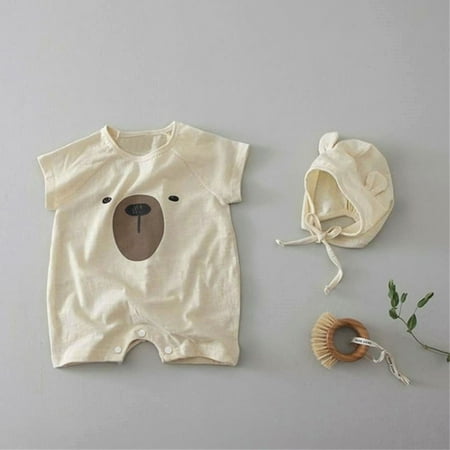 

TOWED22 Outfits Short Sleeve Romper Kid Baby Little Girls Romper Sleeveless Colorful Stripe Jumpsuit Ruffle Loose Pants One Piece Summer Outfit Khaki