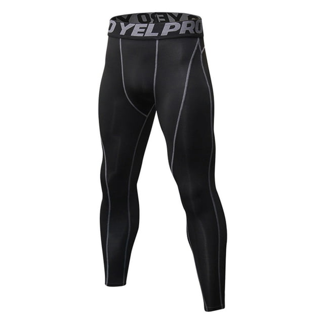 Men's Four Seasons Simple Exercise Compression Pants - Fitness Running Stretch Basketball Base Training - Polyester - Solid - All Sizes
