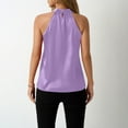 thumbnail image 6 of TTUHYWXI Women's Halter Tank Tops Satin Silk Backless Sleeveless Summer Camisole Going Out Top (Purple, XL), 6 of 9