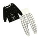 thumbnail image 1 of Conjunto de 2 piezas de ropa de dormir para bebés, niños y niñas, camiseta y pantalones, tallas 2 a 7 años Altura 85-90 cm, 1 of 6
