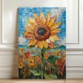 thumbnail image 4 of Sunflower Flower Canvas Wall Art 8x12 inches - Soft Vintage Botanical Sunflower Flower Watercolor Artwork for Interior Design, 4 of 5
