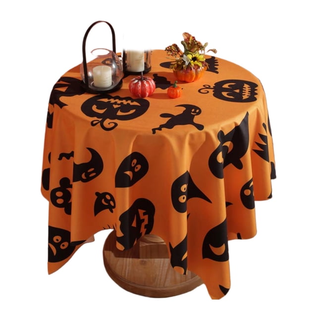 kurtrusly Lightweight Pumpkin Tablecloth For Halloween Decoration Easy To Clean And Durable Personalized type+2 140*140CM