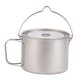 thumbnail image 5 of Olla de titanio para exteriores de 900 ml con tapa, olla colgante redonda de titanio, taza para exteriores para mochileros, pesca, hogar y, 5 of 9
