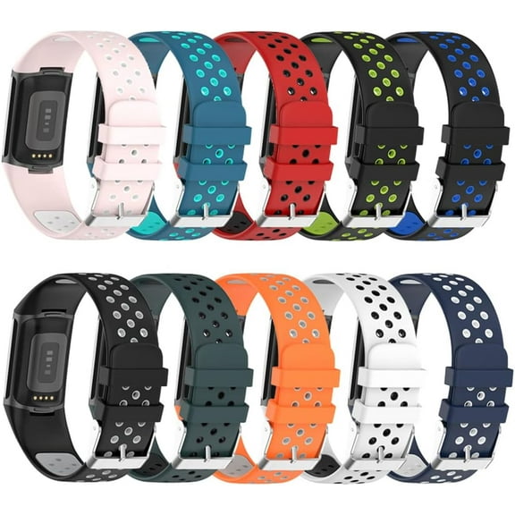 Tianle Compatible with Fitbit Charge 6/Fitbit Charge 5 Bands, Soft Silicone Replacement Wristband Fitness Tracker Accessories Strap for Women Men