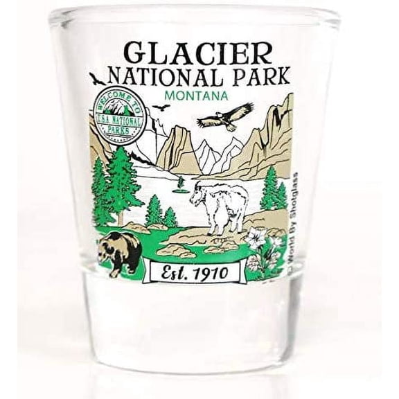 Glacier Montana National Park Series Collection shot glass