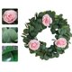 thumbnail image 4 of Corona de plantas artificiales con rosas para puerta de entrada | Decoración de pared para interiores y exteriores de 42 cm, ideal para todo el año | Arreglo floral rosa, blanco y rojo para el hogar, 4 of 6