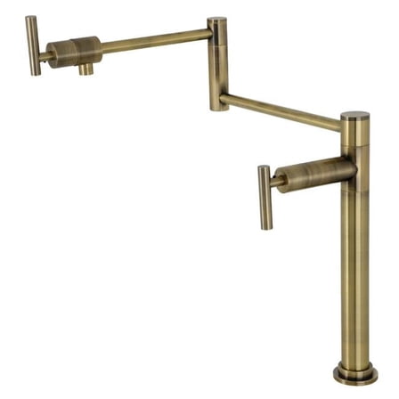 19.25 in. Manhattan Deck Mount Pot Filler, Antique Brass