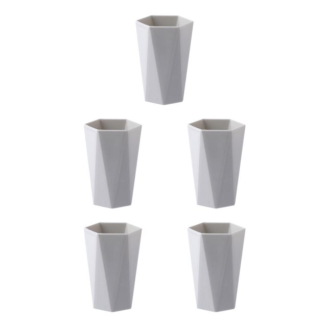 Injueey Taza de Copa de de pareja de plástico Antideslizante Baño Cepillo de Portavasos, Gris Gris 5piezas Injueey CBP059793