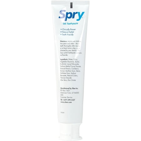 Spry Xylitol Kids Toothpaste 5oz, Fluoride-Free Teeth Whitening Breath Freshening Bubble Gum 1 Pack