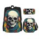thumbnail image 1 of Fotbe Modern Hip-Hop Skull Set Escolar 3 en 1 para Niños - Mochila Duradera con Lonchera Aislante y Estuche para Lápices - Mochila Escolar para Niños y Niñas, 1 of 7