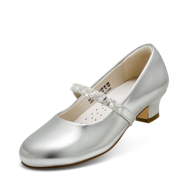 Zapatos de Vestir para Niña DREAM PAIRS Mary Jane con Perlas y Brillantes Tacón de 3.3 cm