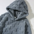 thumbnail image 5 of Momasggi Mens Fuzzy Sherpa Hoodie Plaid Jacquard Long Sleeve Pullover Sweatshirts Fall Winter Warm Fleece Hooded Sweatshirt Gray 2XL, 5 of 8