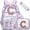Purple C, variant on Pink Monogram C Heavy duty Clear Backpack Kids Transparent Backpacks for School Girls Elementary Bookbag Stadium Concert College Approved See-Through Bag for Teens and Women