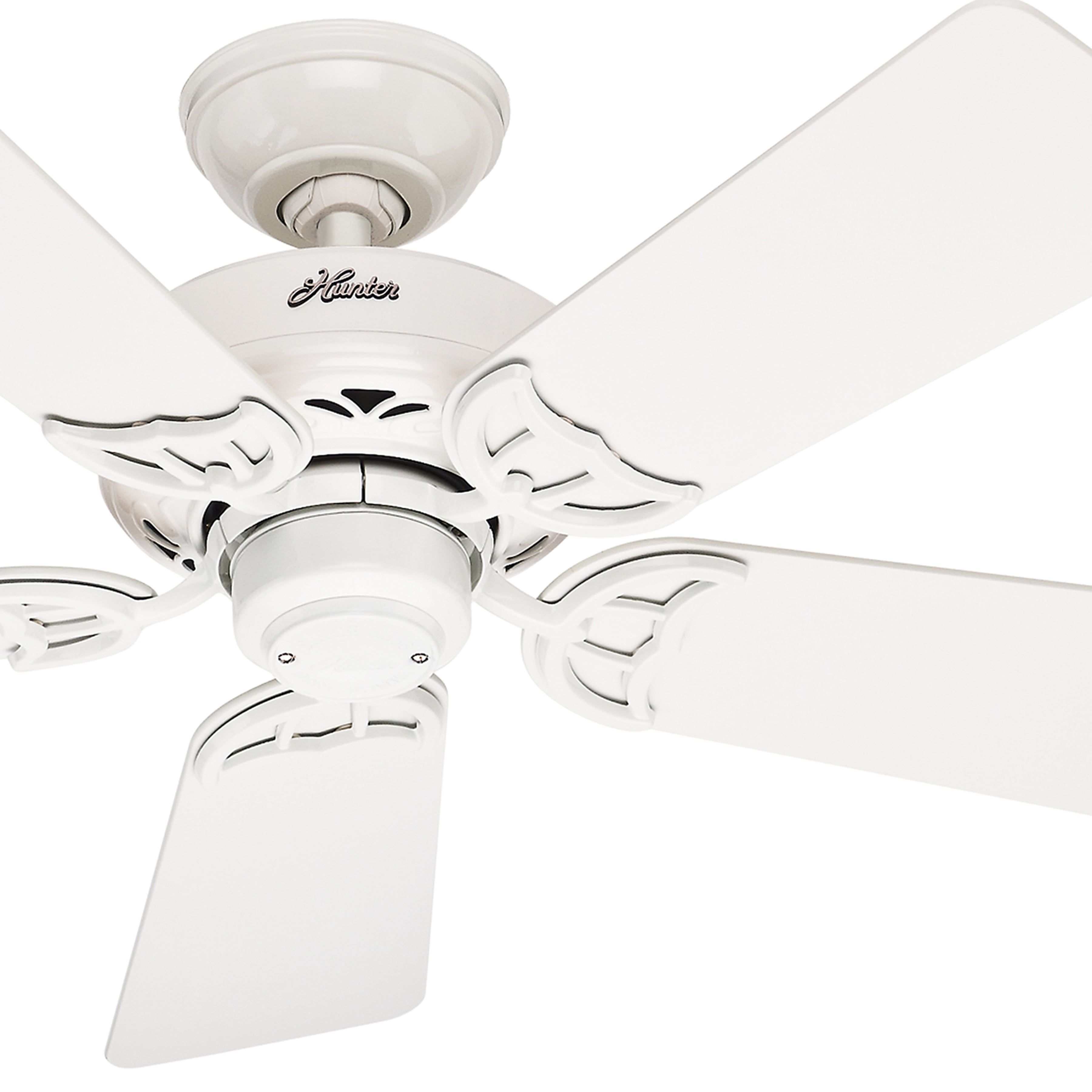 Hunter Fan 42 White Finish Ceiling With 5 Reversible Light Oak Hunter Fan 42 White Finish Ceiling With 5 Reversible Light Oak Blades Certified Refurbished