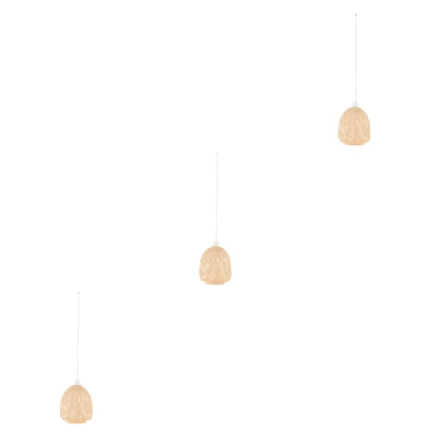 Cateissary Bamboo Wicker Lamp Shade Hanging Light Room Bar Room Living Dining for Type1 NO1