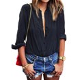 thumbnail image 1 of Women Long Sleeve Button Down Blouse Top, 1 of 15