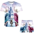 thumbnail image 1 of Verano lindo dibujos animados 2 uds niños bebés niñas dibujos animados Top Frozen Elsa Anna pantalones cortos conjunto ropa niños niñas ropa Sets5T Gao Jinjia LED, 1 of 2