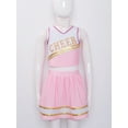 thumbnail image 5 of Zaldita Girls Cheer Leader Costumes Toddler Cheerleading Shirt Pleated Skirt Set for Party Halloween Light Pink 16, 5 of 7