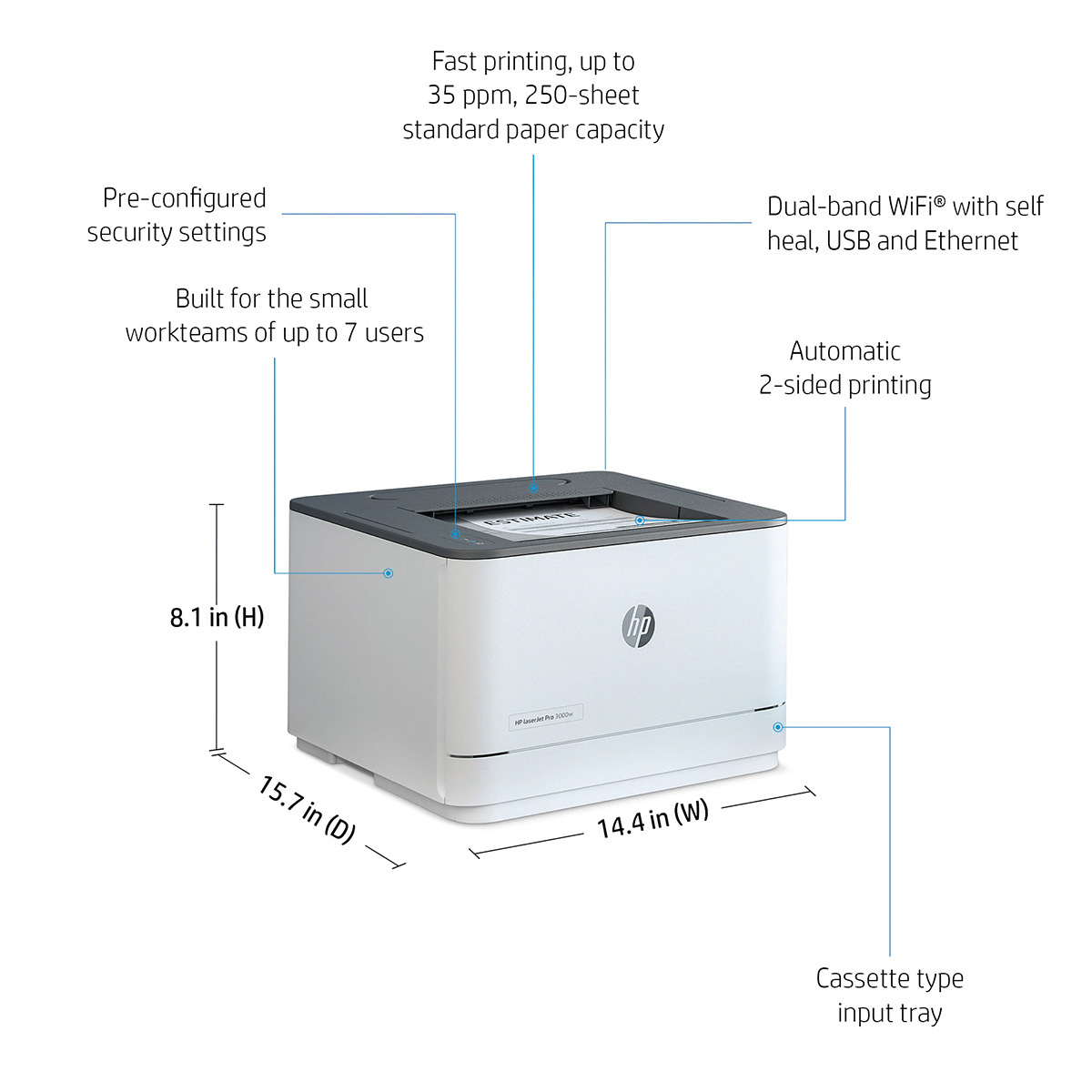 HP LaserJet Pro 3001dw Wireless Laser Printer photo 6