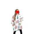 thumbnail image 2 of goowrom Family Cartoon Digital Printing Lamb Wool Warm Hooded Blanket, 2 of 9