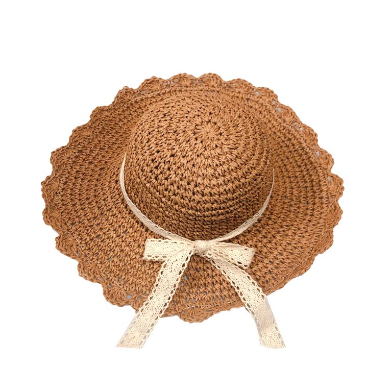 Ludlz Women Straw Hat Handmade Weave Wide Brim Floppy Sun  display picture 1