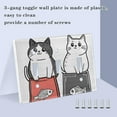 thumbnail image 3 of Yayeee Toggle Light Switch Wall Plate 2-Gang 4.56"x4.48" Decorative Outlet Cover, Black Chubby Cat, 3 of 7